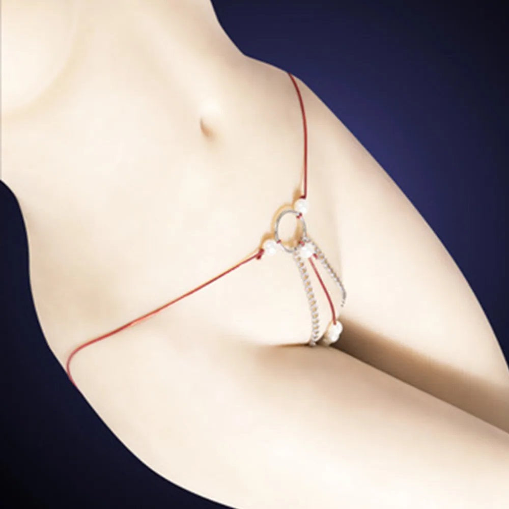 Erotic Women Pearl G-String With Silver Tassel | Fetish | Lingerie、mySite、bottomscart