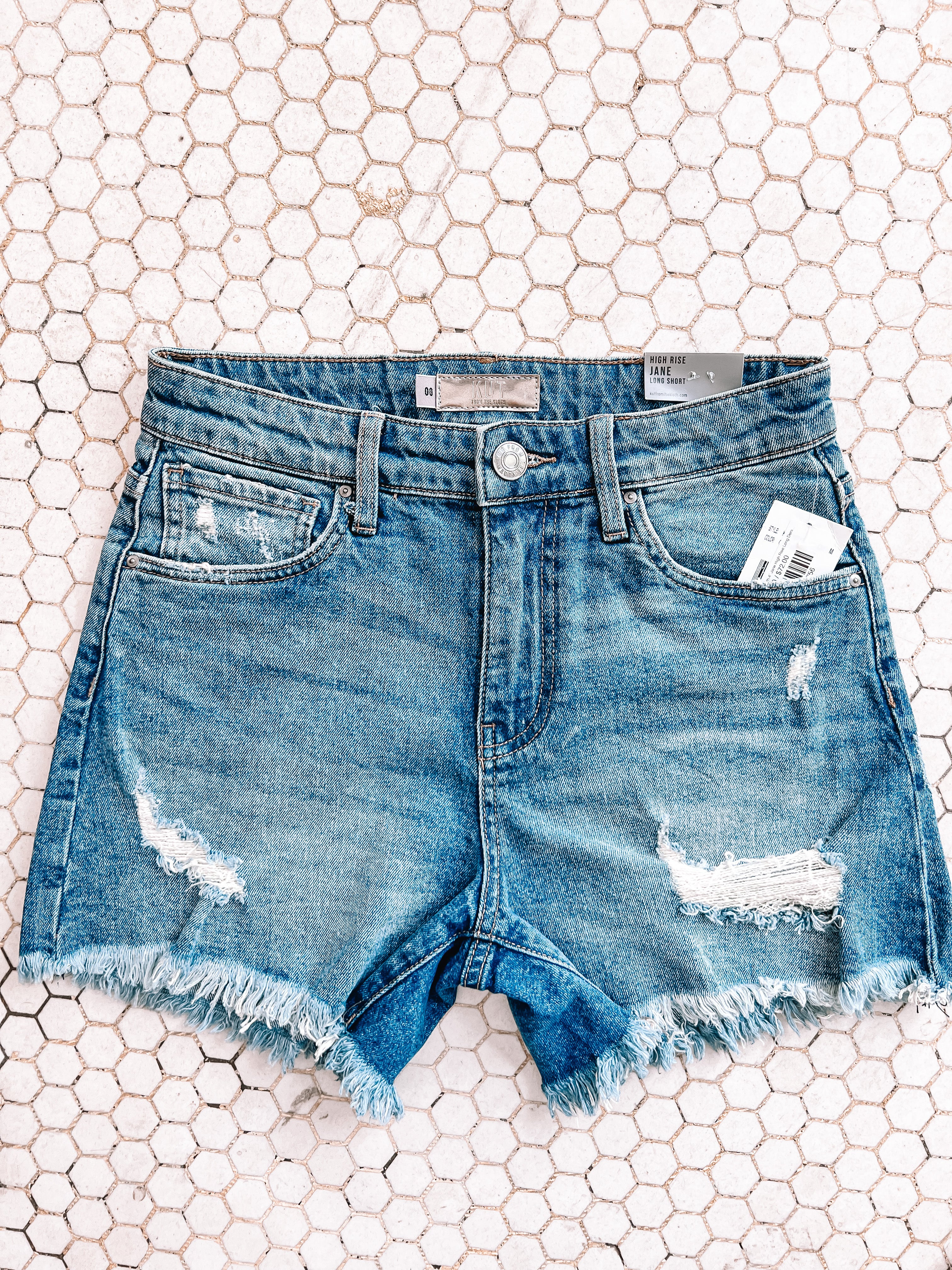 Kut From The Kloth 4” Jane High Rise Long Companion Wash Short、mySite、garagedoors4me