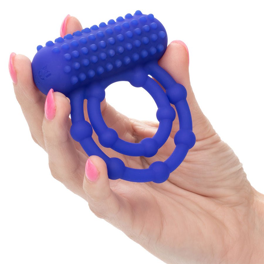 Silicone Rechargeable 10 Bead Maximus Double Cock Ring Blue、mySite、bottomscart