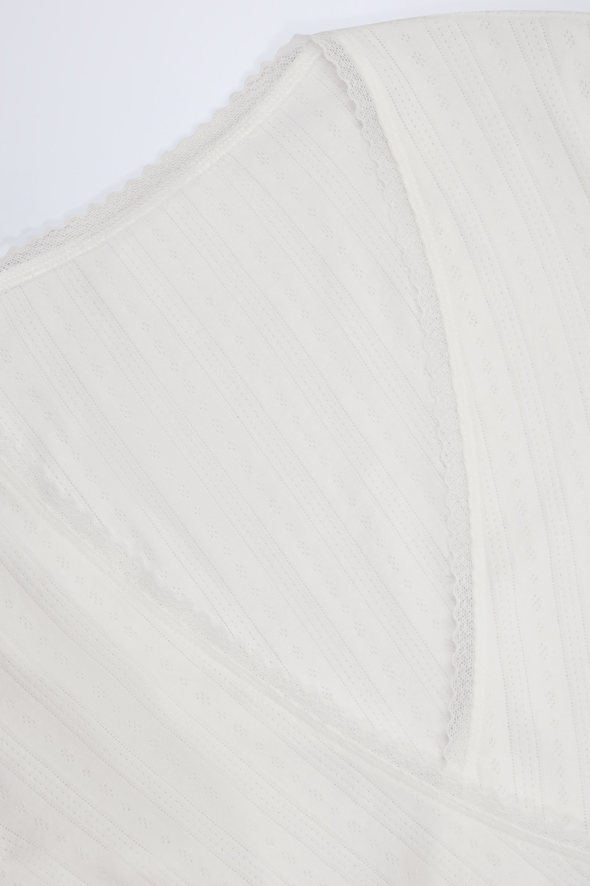  Pointelle Wrap Crop Top in White、mySite、sugarbowlscore