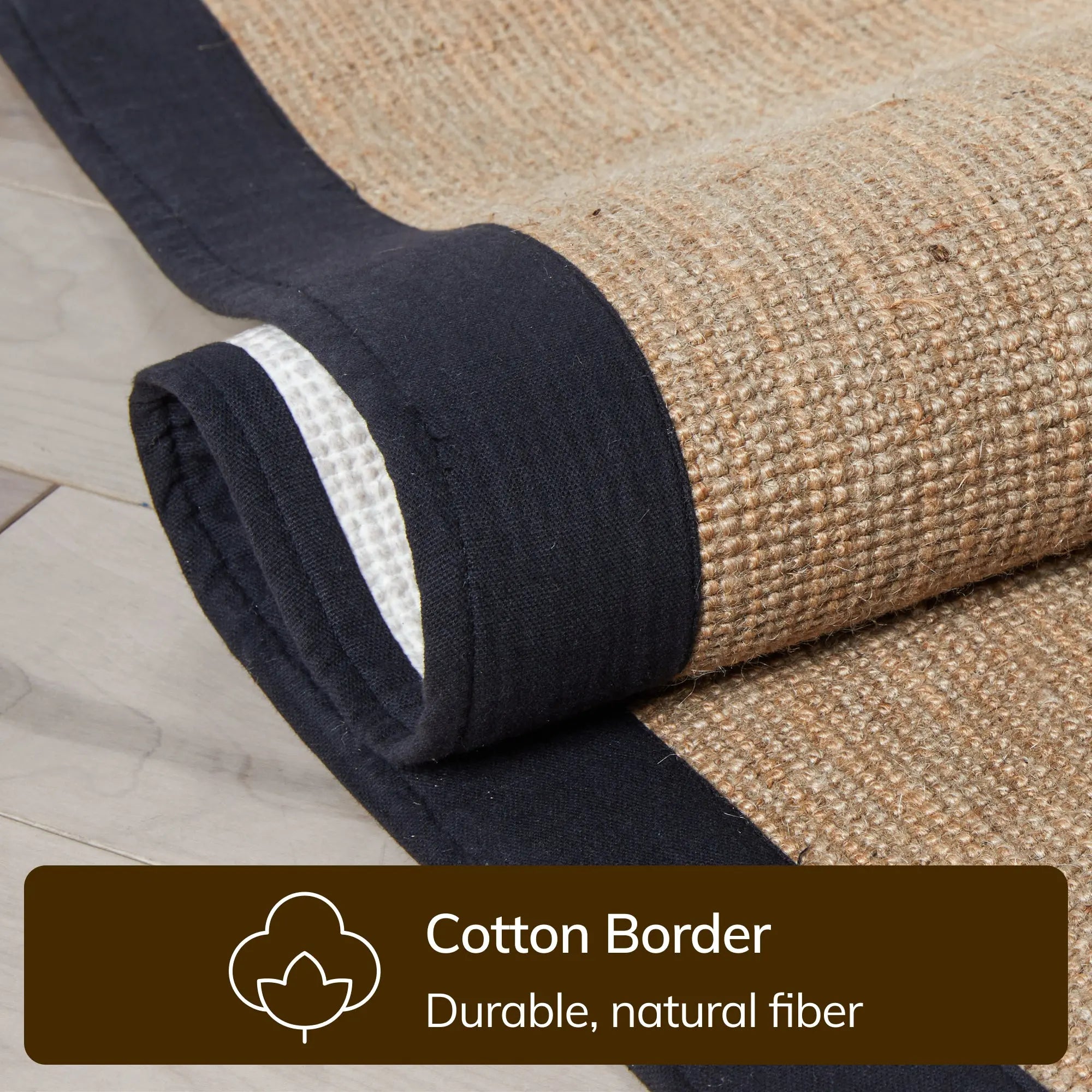 Sorel Farmhouse 5' x 7' Non-Slip Natural-Fiber Natural Black Border Rug、mySite、gigharbornorthrealestate