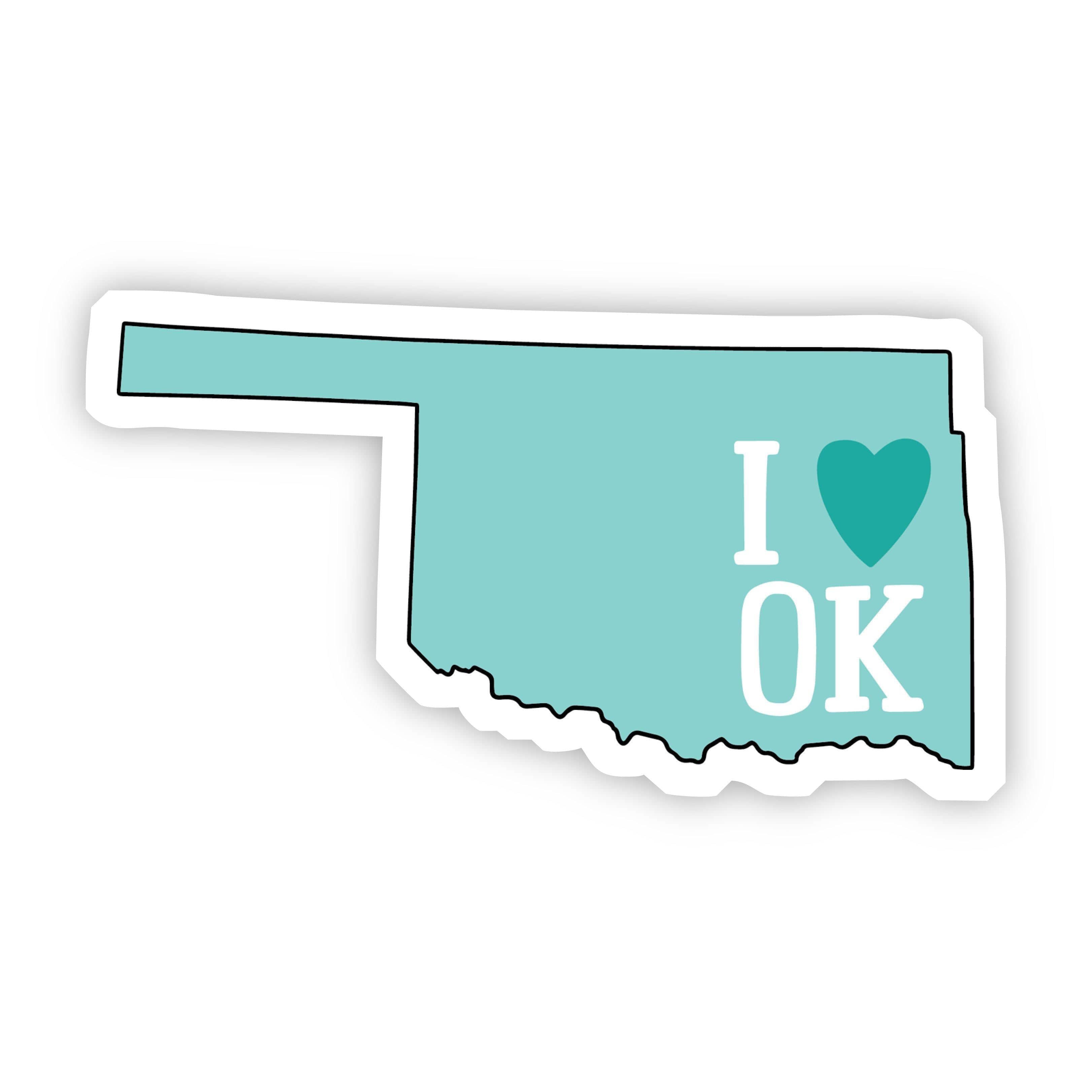  I Love Oklahoma Teal Sticker、mySite、elrpsem3k