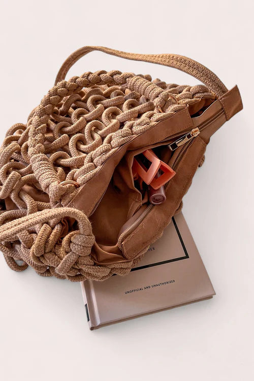 Debbie Katz Paris Crochet Bag, Tan、mySite、noshort