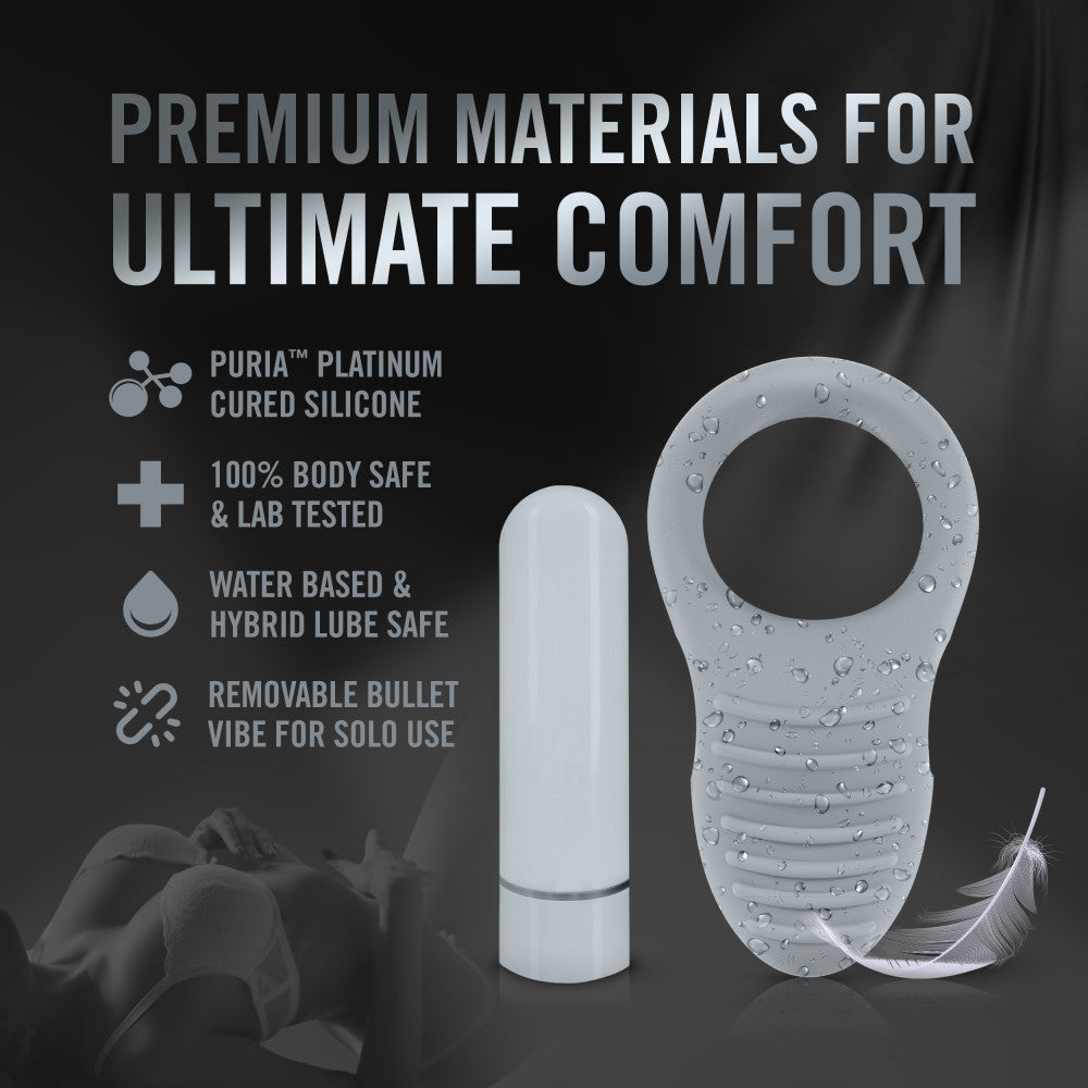 Noje By Blush® | C1 Slate: Rechargeable Vibrating Penis Ring - Made with Puria™ Silicone、mySite、bottomscart