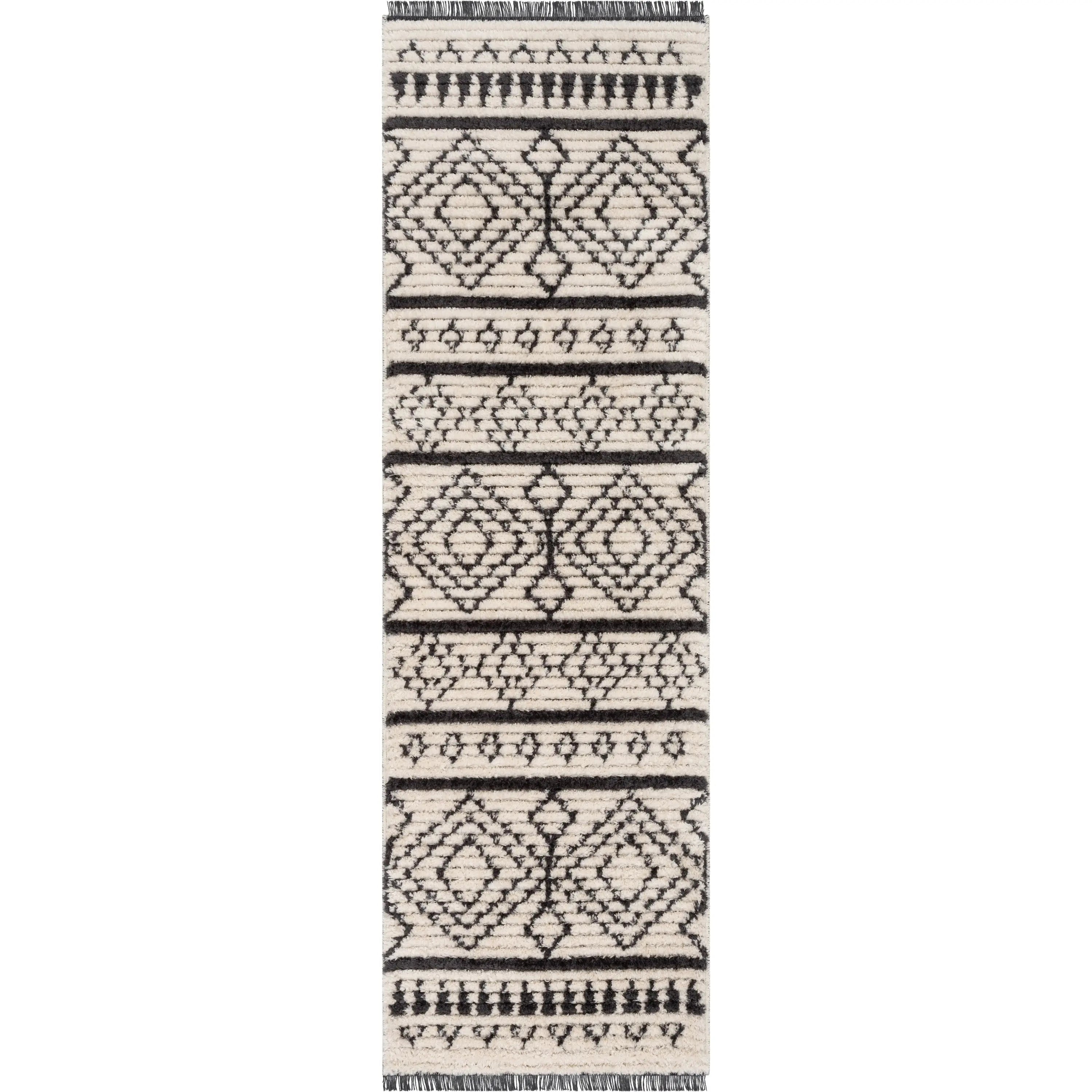 Odina Tribal Diamond Lattice Pattern Grey High-Low Textured Pile Rug、mySite、gigharbornorthrealestate