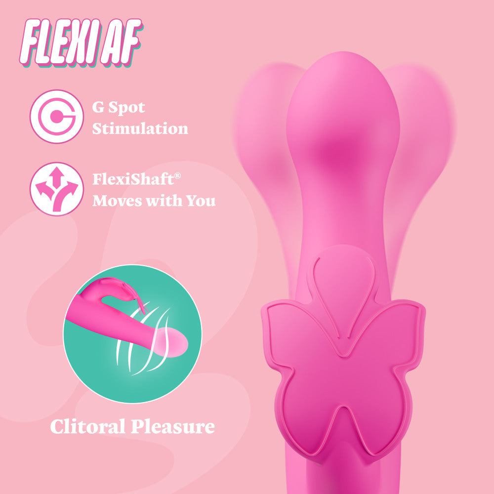Aria by Blush® | Naughty AF 8 Inch Clitoral G-Spot Dual Stimulation Rechargeable Silicone Vibrator – In Pink、mySite、bottomscart