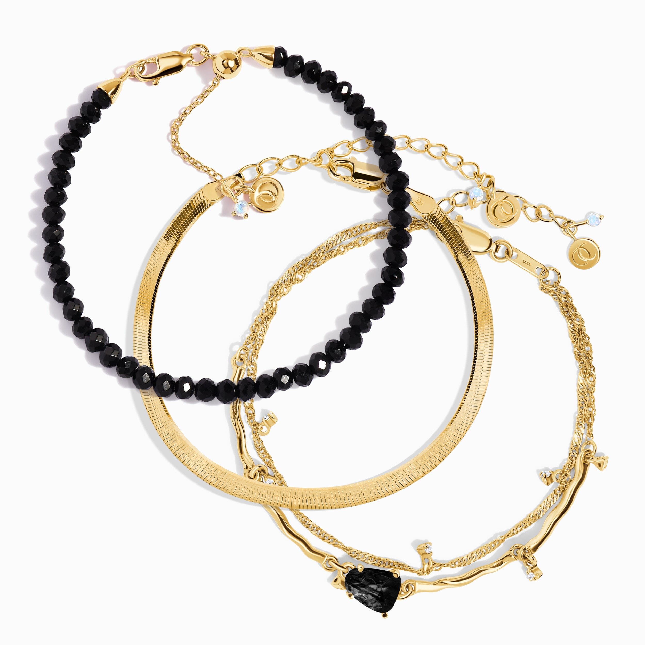 Black Obsidian Bracelet Stack - Protective Flow、mySite、hinf8tx79