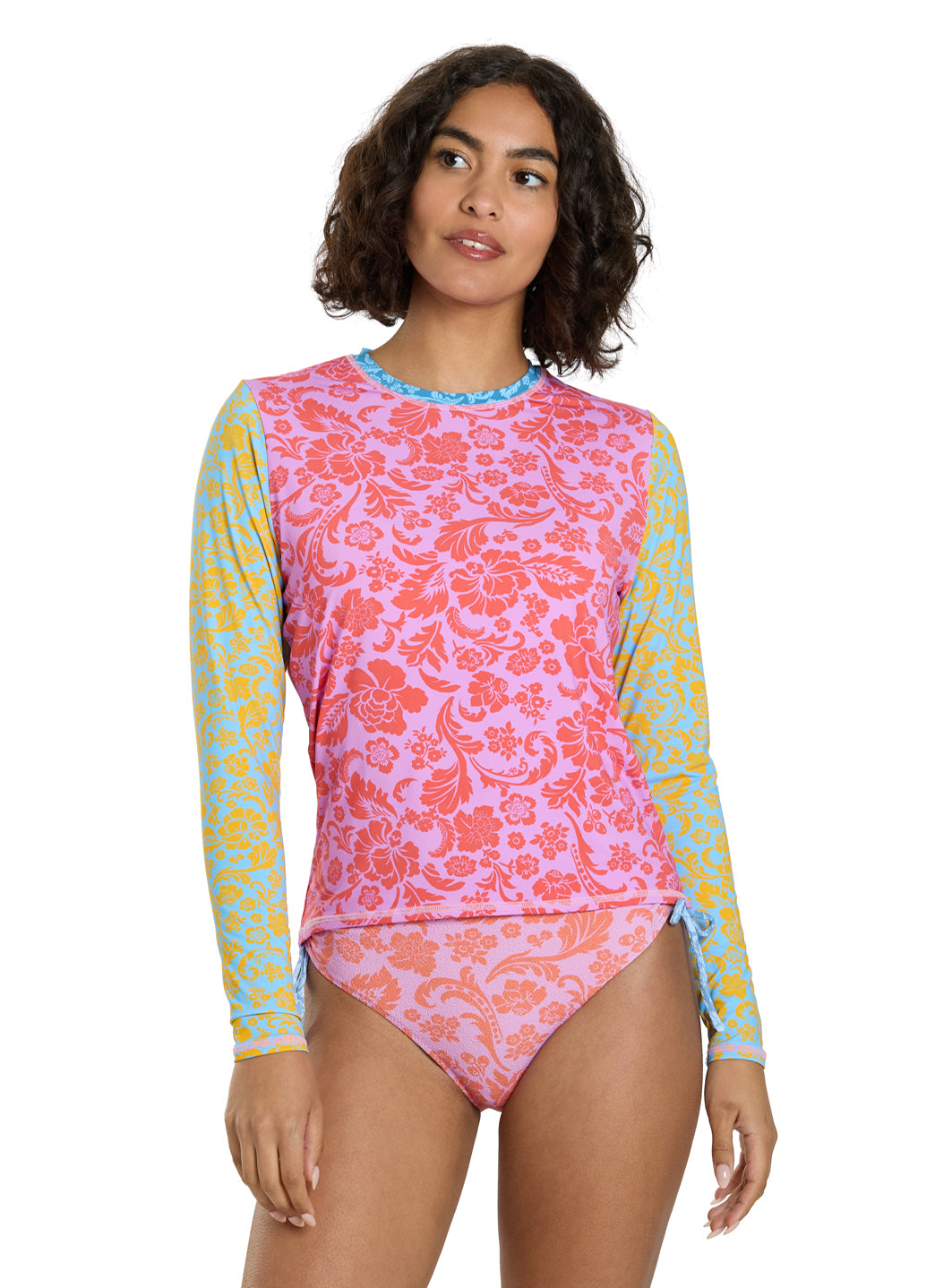 Roxy Women's Tapestry Patchwork Sea Skippin Long Sleeve Rash Guard、mySite、noshort