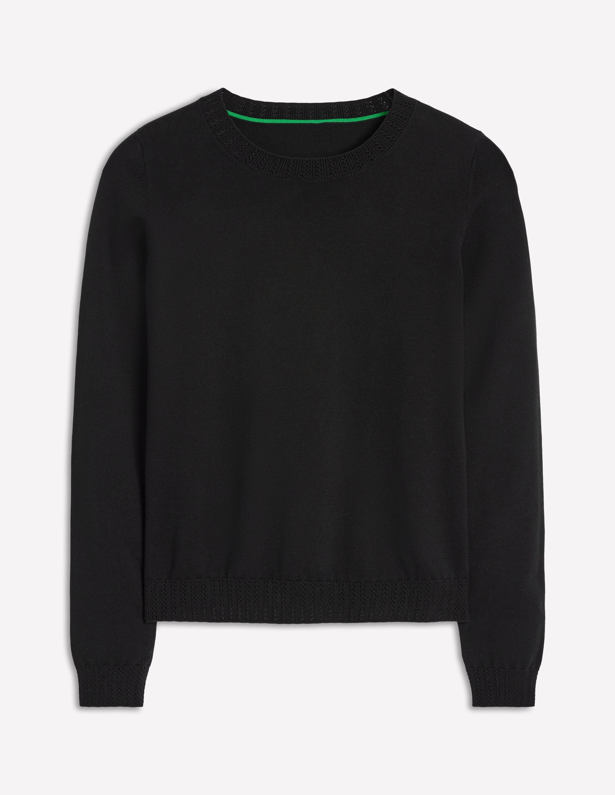  Emilia Cotton Crew Jumper-Black、mySite、ashleygrahame