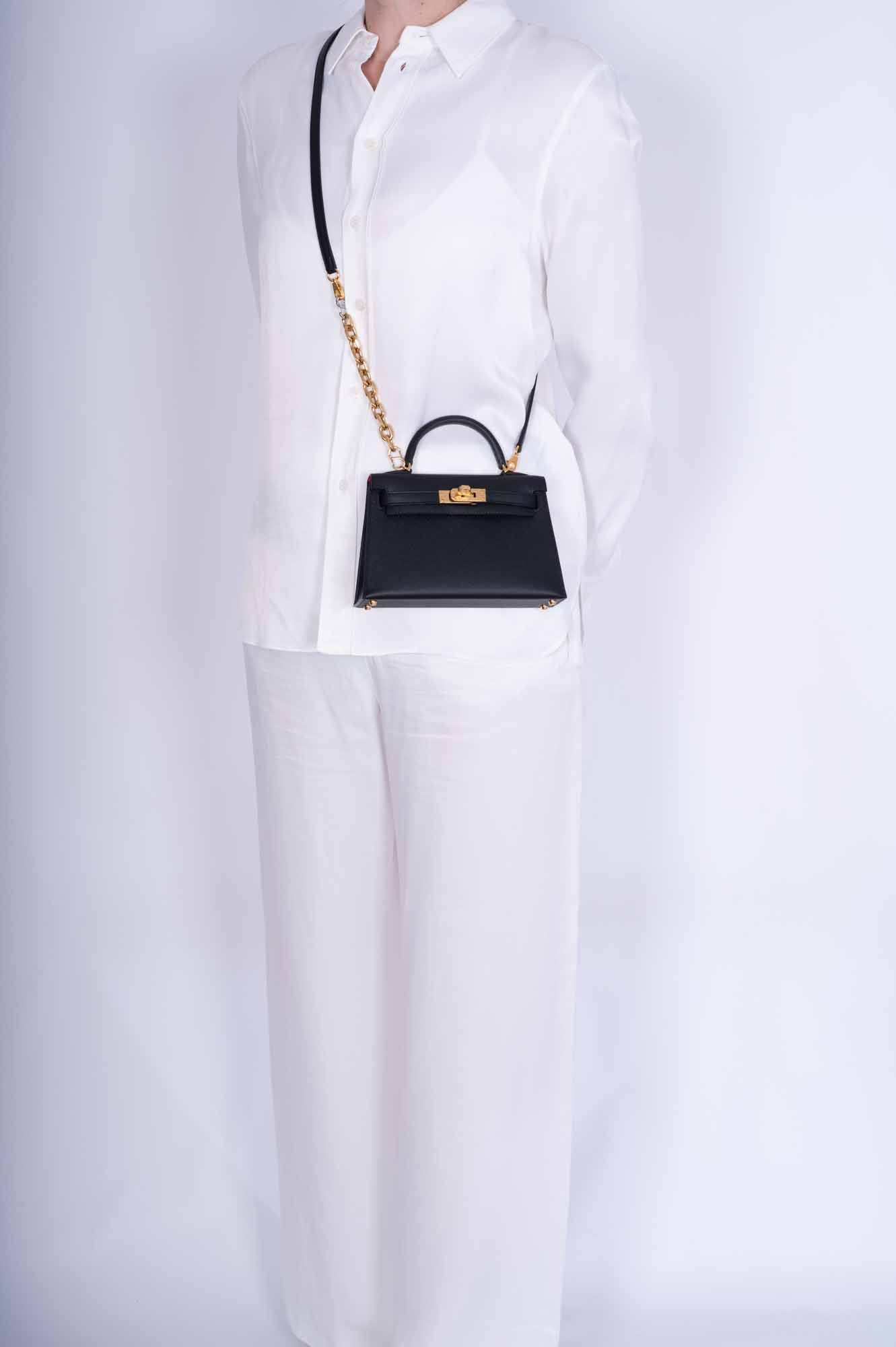 Hermès Kelly HSS Mini 20 Sellier Black Epsom with Rouge Casaque Interior Gold Hardware、mySite、garminoutage.com