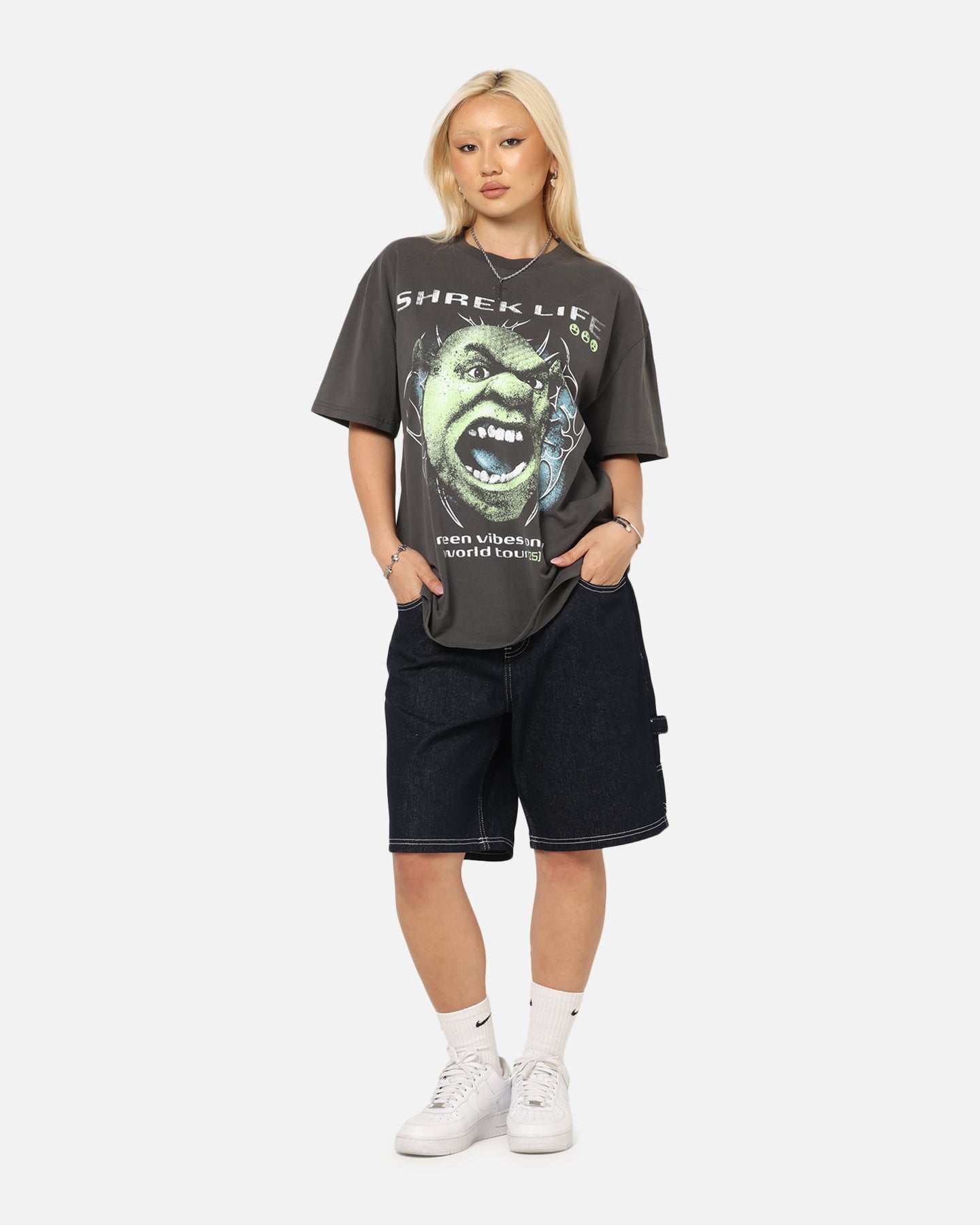 73 Studio X Shrek Rave Heavy T-Shirt Black Wash、mySite、zt4zffjzw