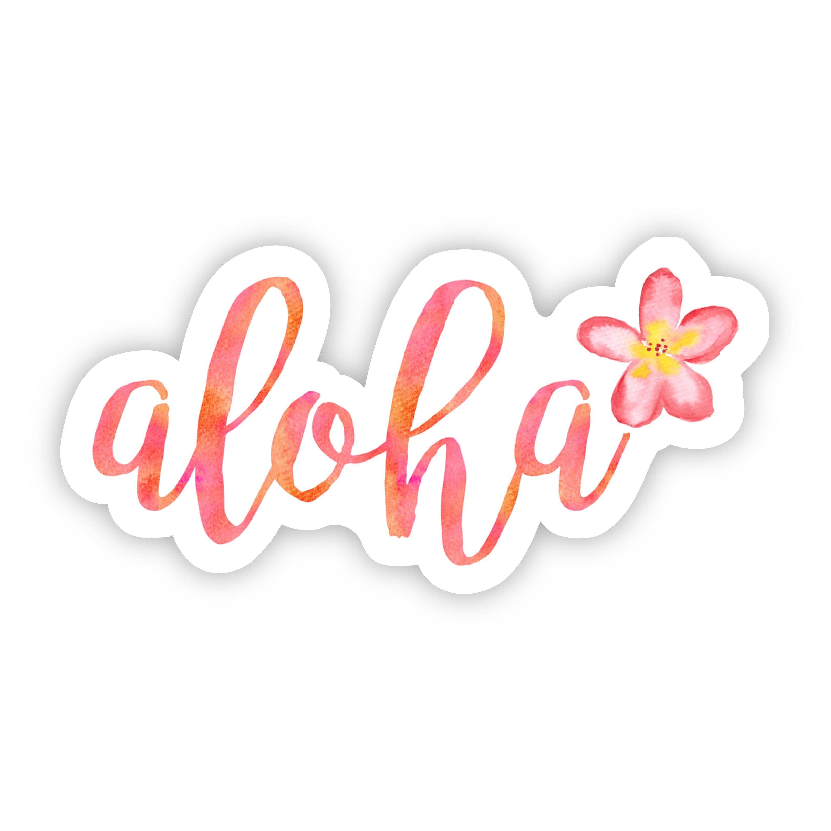 Aloha Floral Cursive Sticker、mySite、elrpsem3k