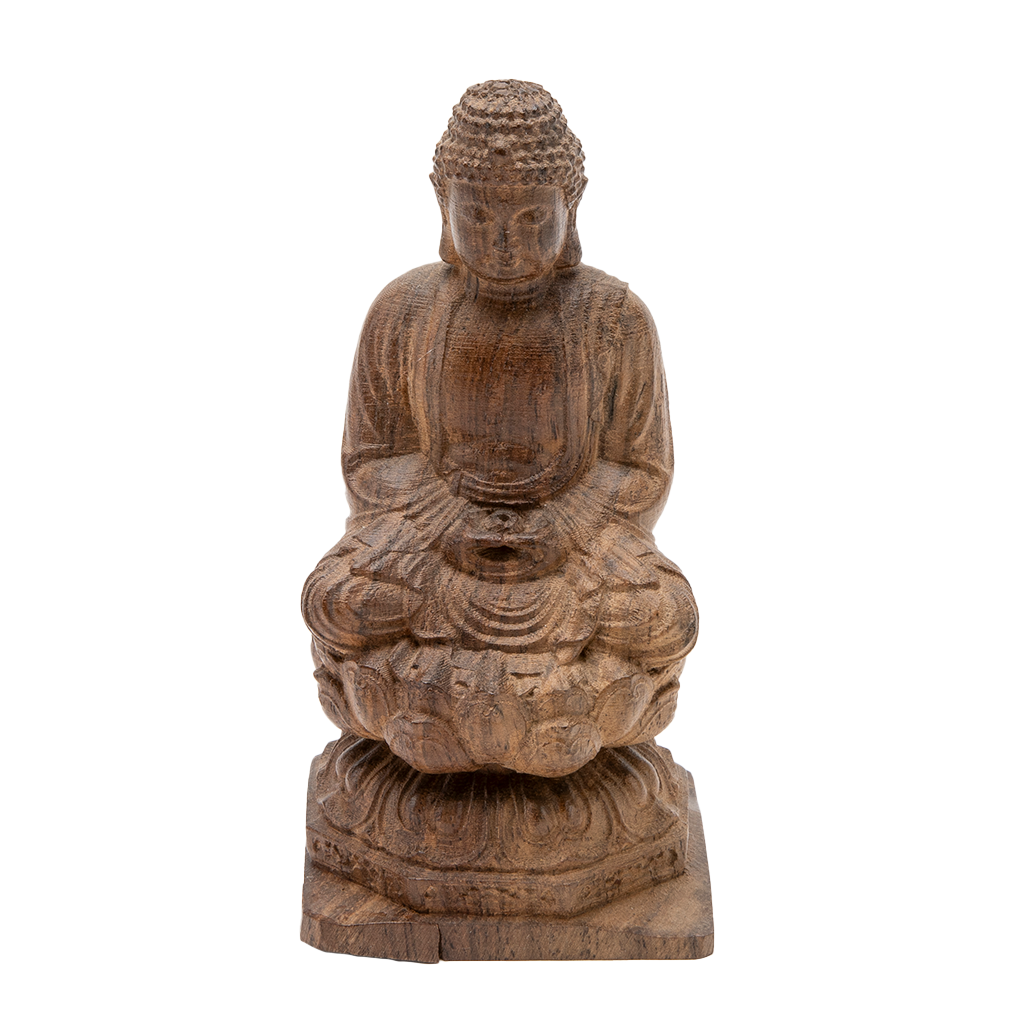 Wooden Buddha on Lotus Throne Statue - 6、mySite、topwebapps