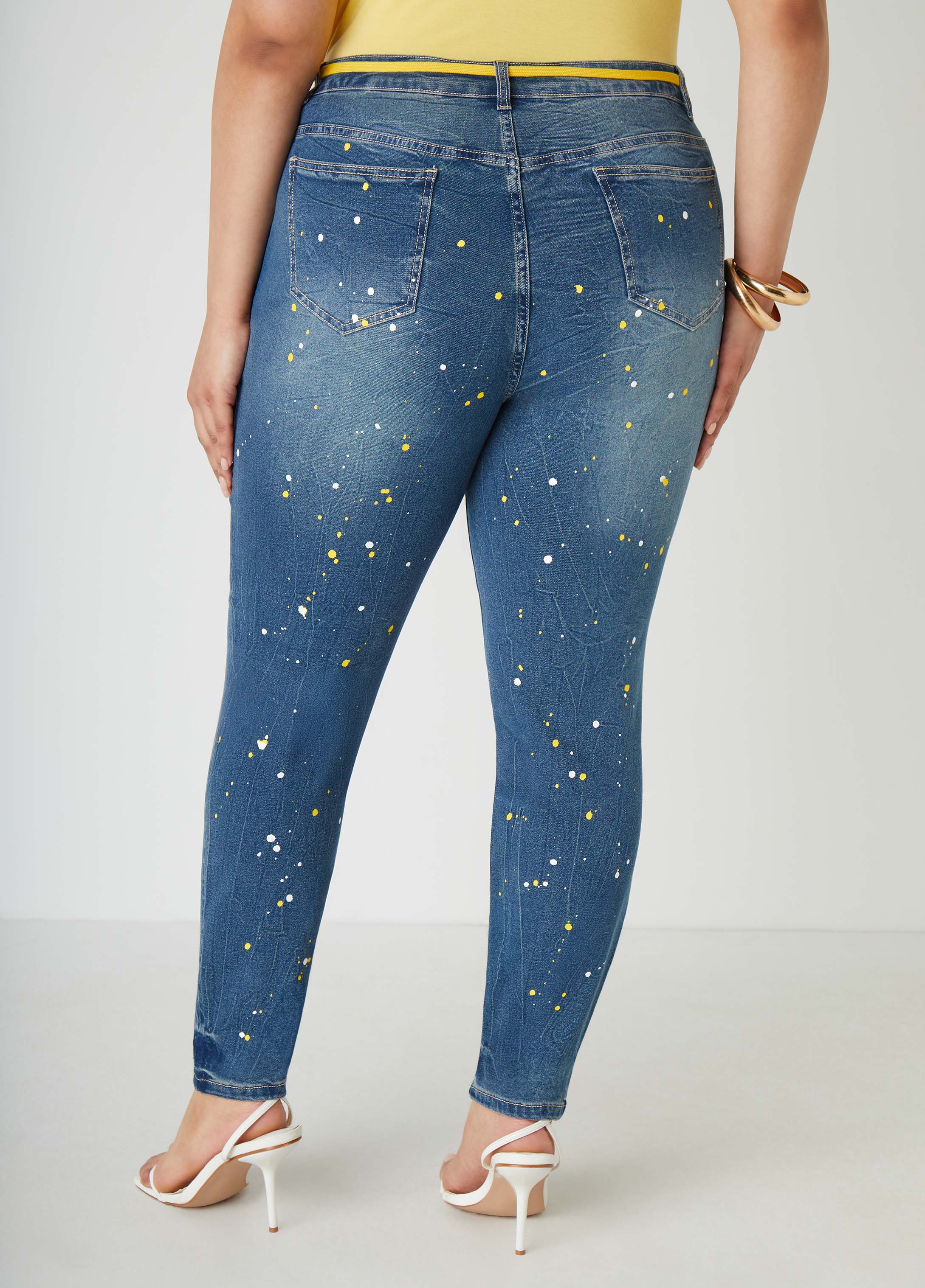 Cutout Ribbed Paneled Skinny Jeans、mySite、bengalsvssteelers