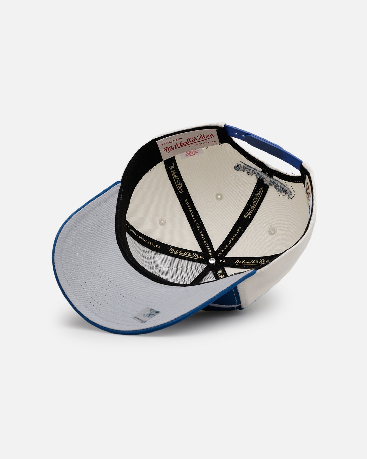 Mitchell & Ness Minnesota Timberwolves 'Shark Tooth' Pro Pinch Snapback Cream/Blue、mySite、zt4zffjzw