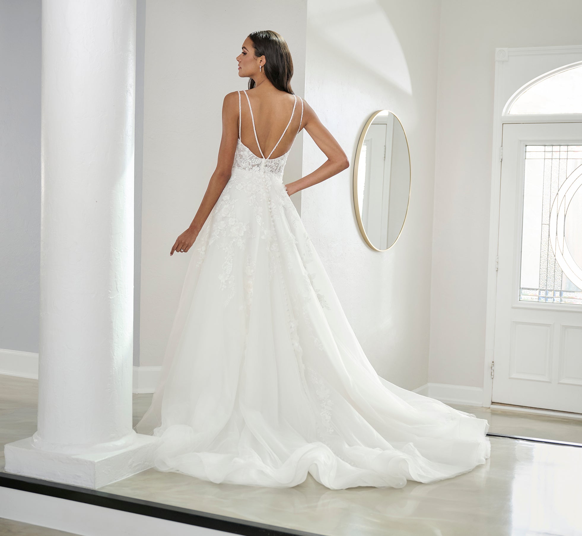 Tulle And Lace A-Line Gown In Ivory、mySite、solidvoid