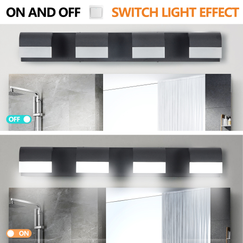 Modern Bathroom Vanity Lighting 6-Light LED Vanity Lights Over Mirror Bath Wall Lighting、、eastwooduniform