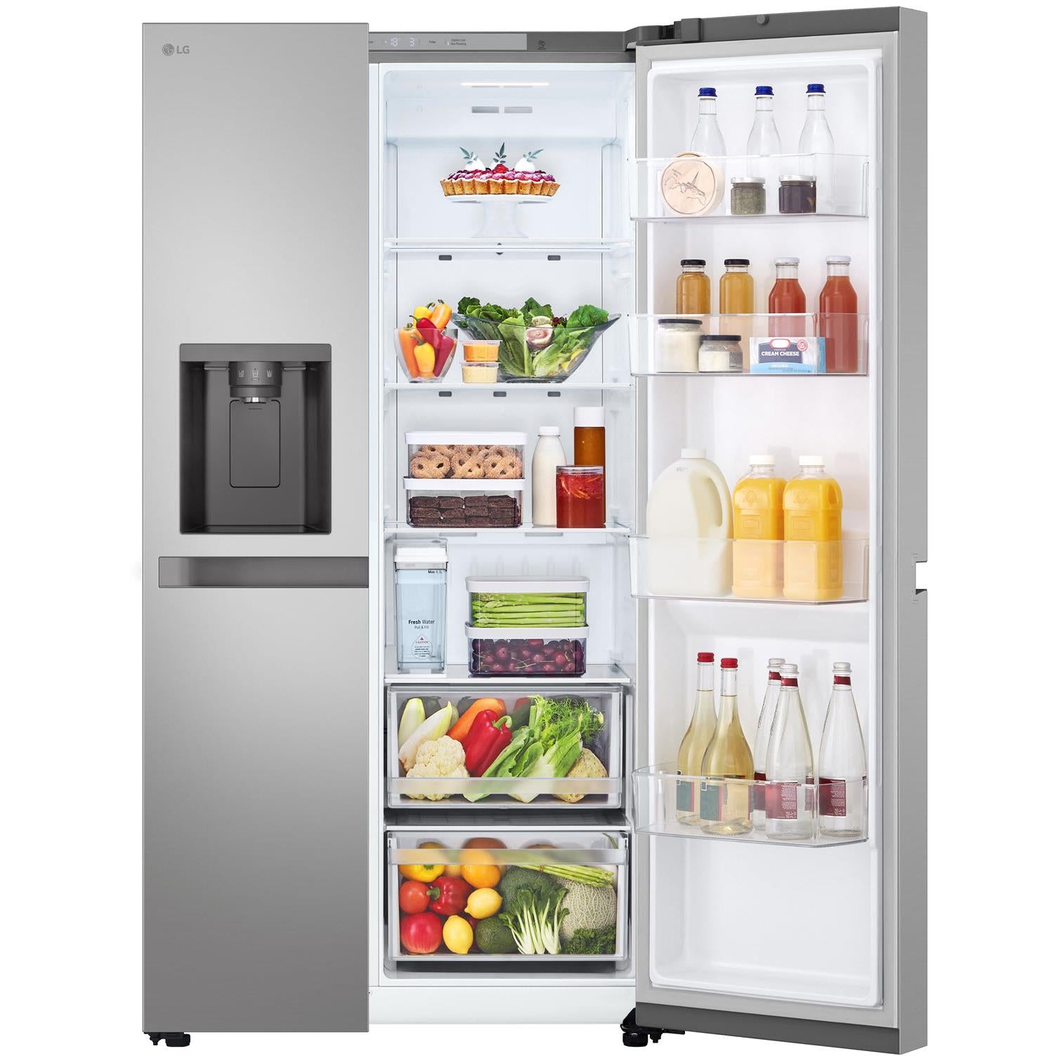 LG GS-N599PL 641L Side by Side Fridge (Stainless Finish)、mySite、camillekostekn