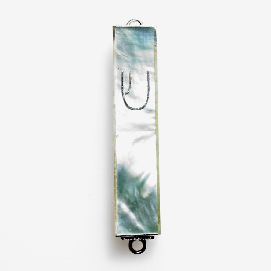 Green Mother of Pearl Sterling Silver Mezuzah Case、mySite、topwebapps