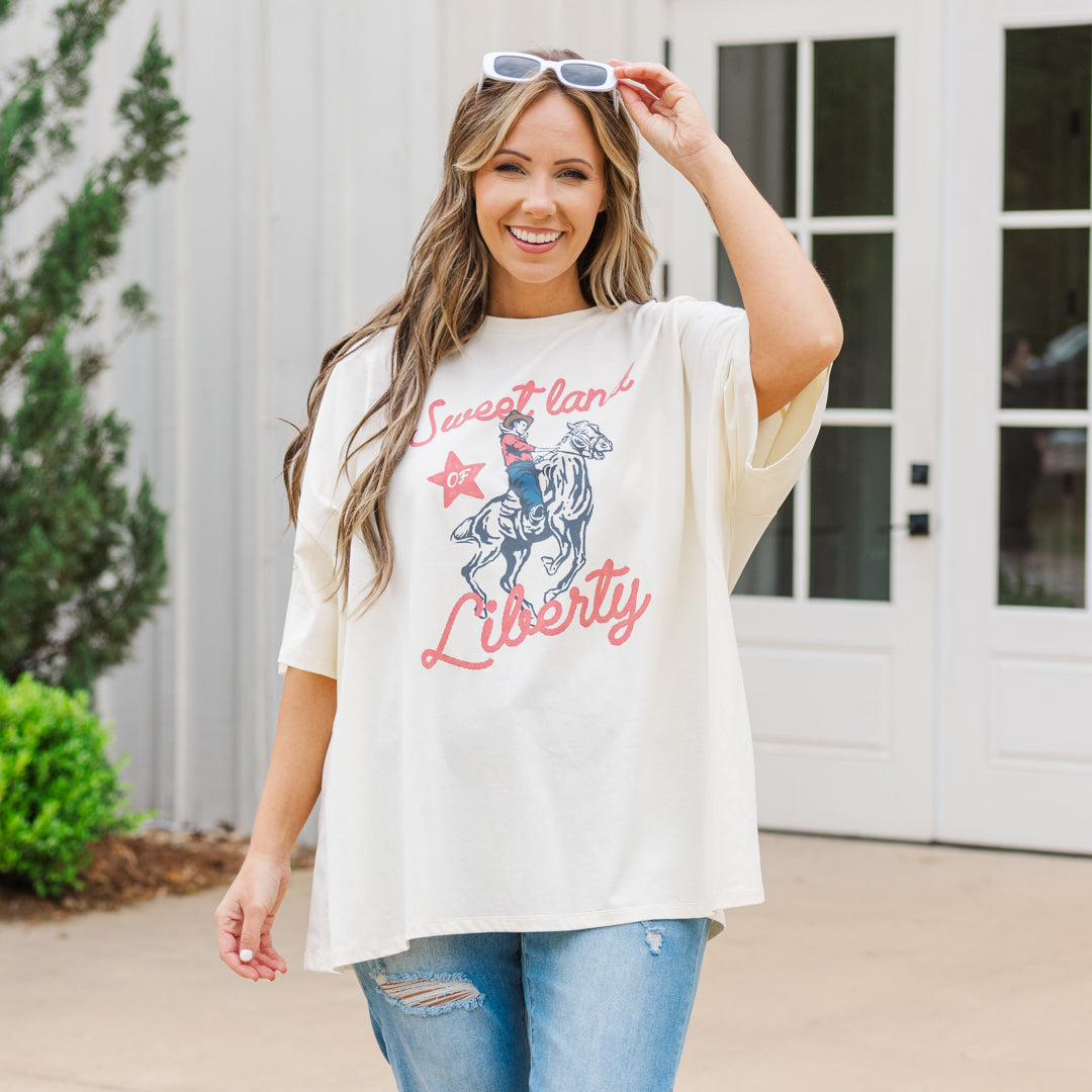  Sweet Land Of Liberty Boyfriend Tee, Ivory、mySite、justintrudeaud