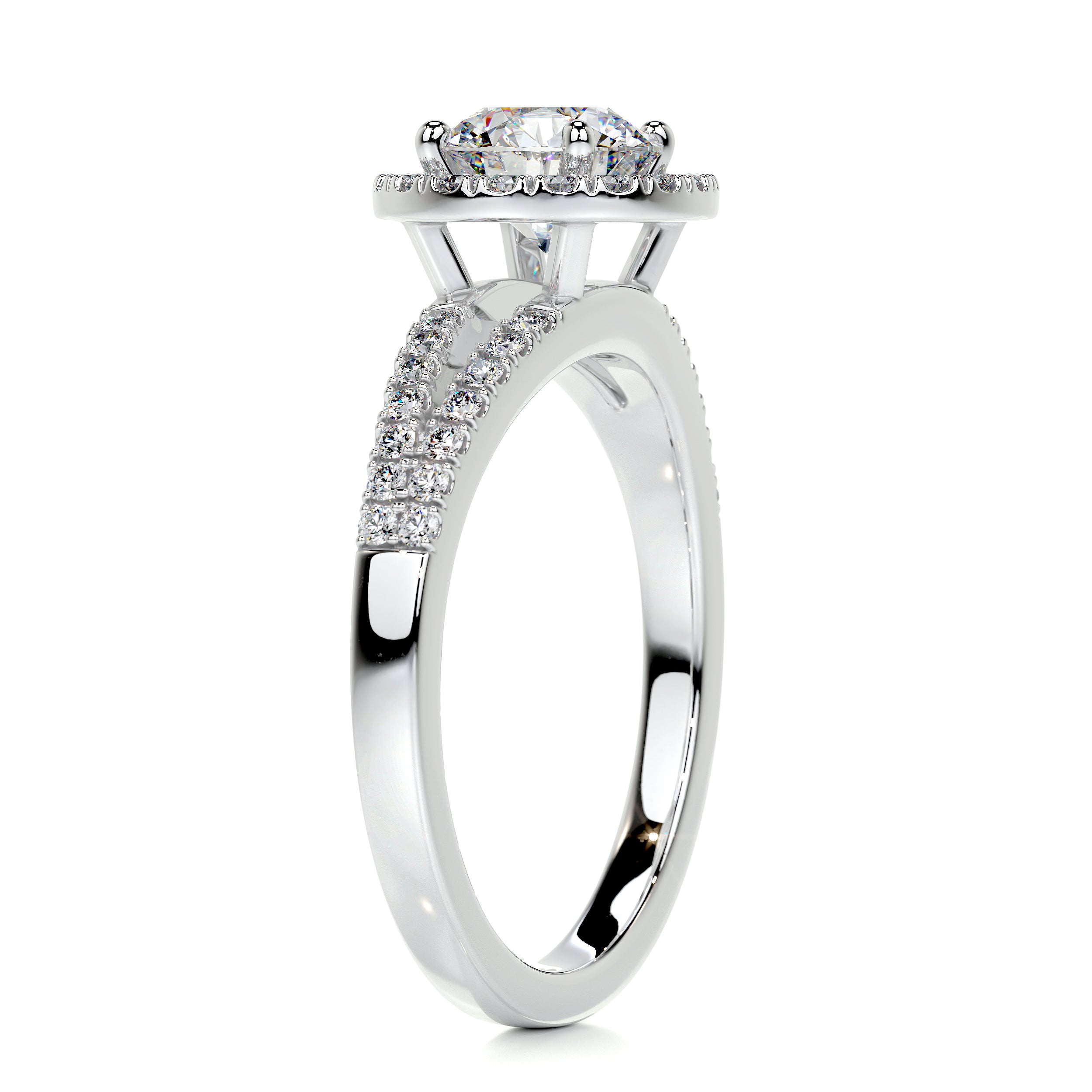 Hazel Moissanite & Diamond Ring -18K White Gold、mySite、hinf8tx79