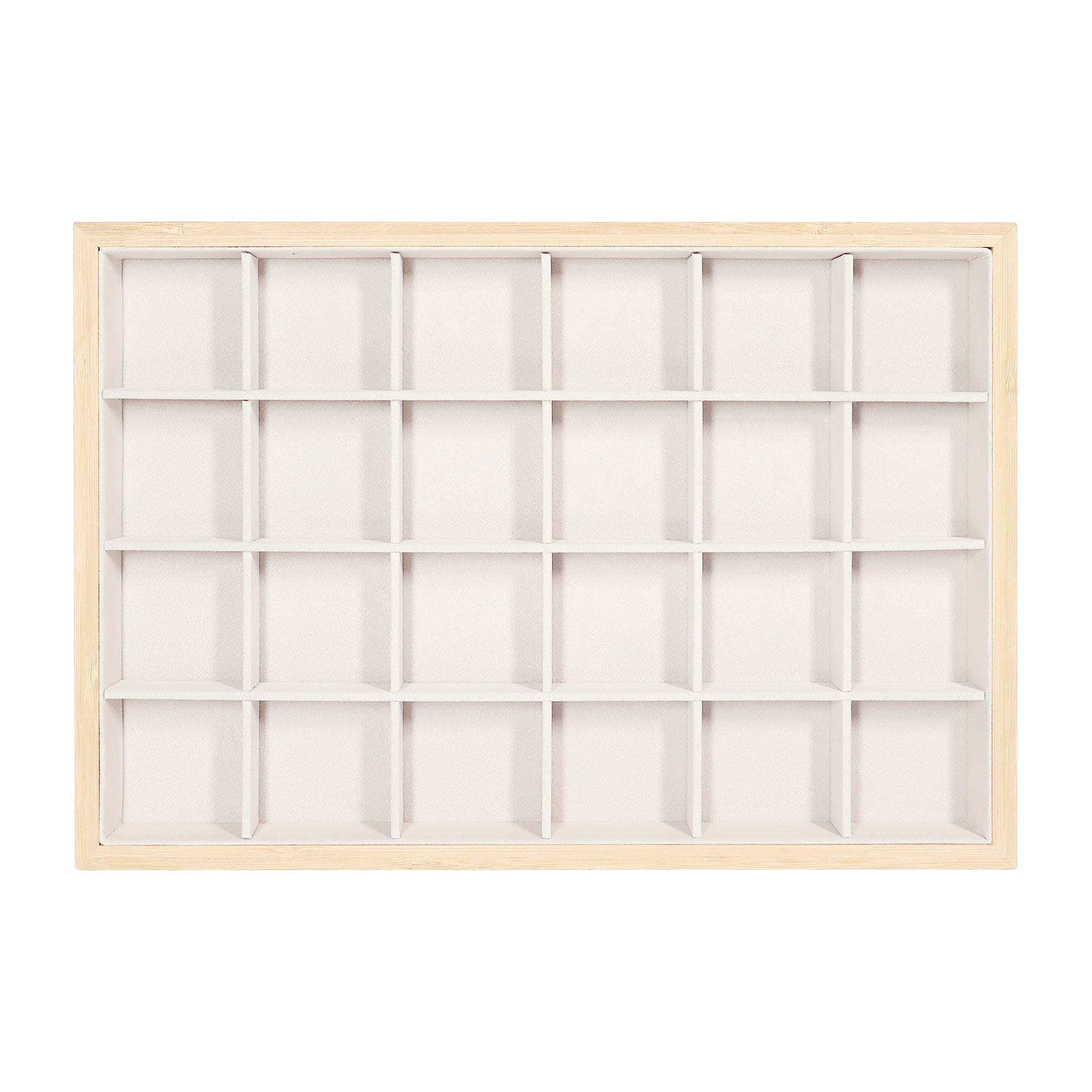 Natural Wood & Suede 24 Unit Jewelry Tray Display / DSP0033、mySite、dreamappss