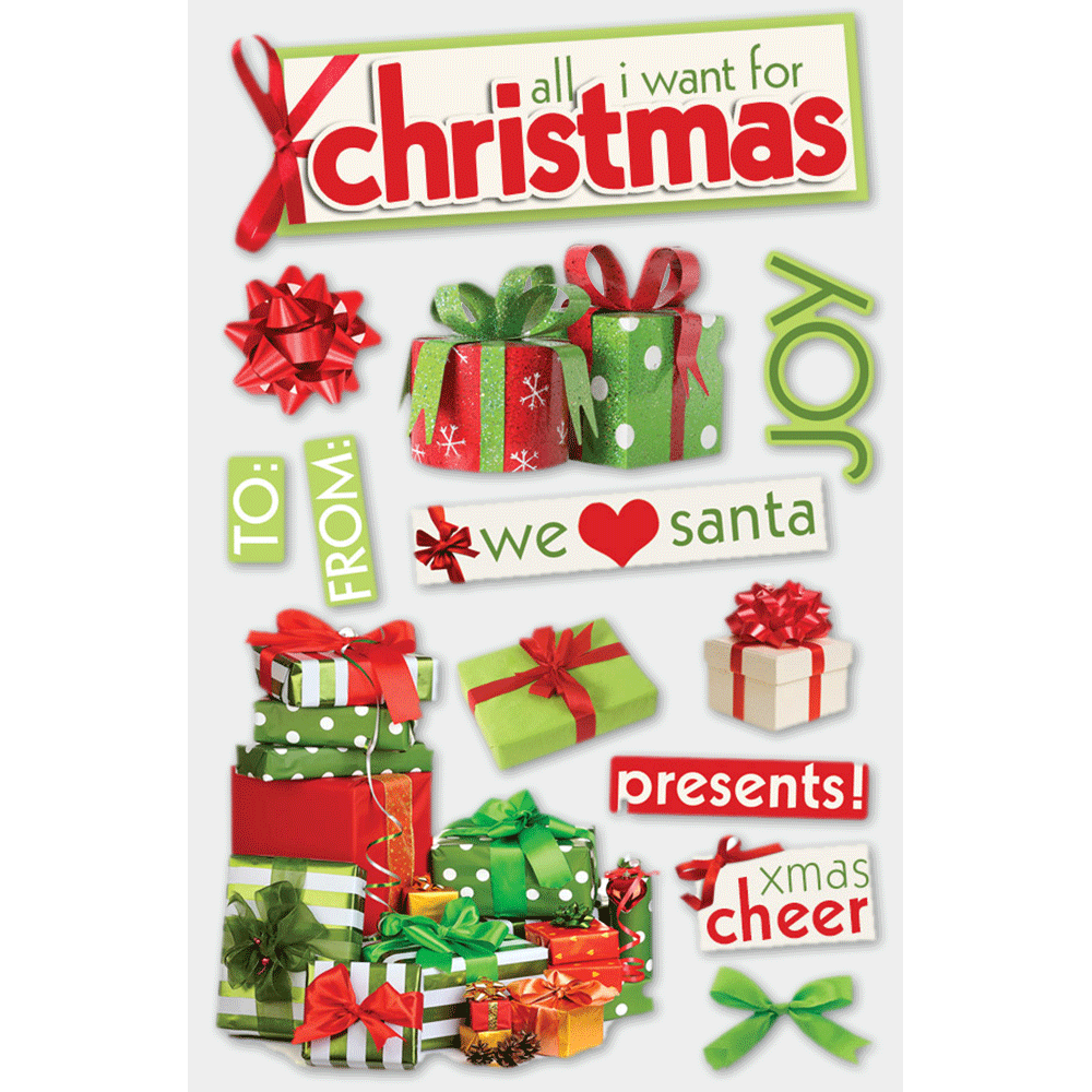  All I Want For Christmas 3-D Stickers、mySite、ghnorth