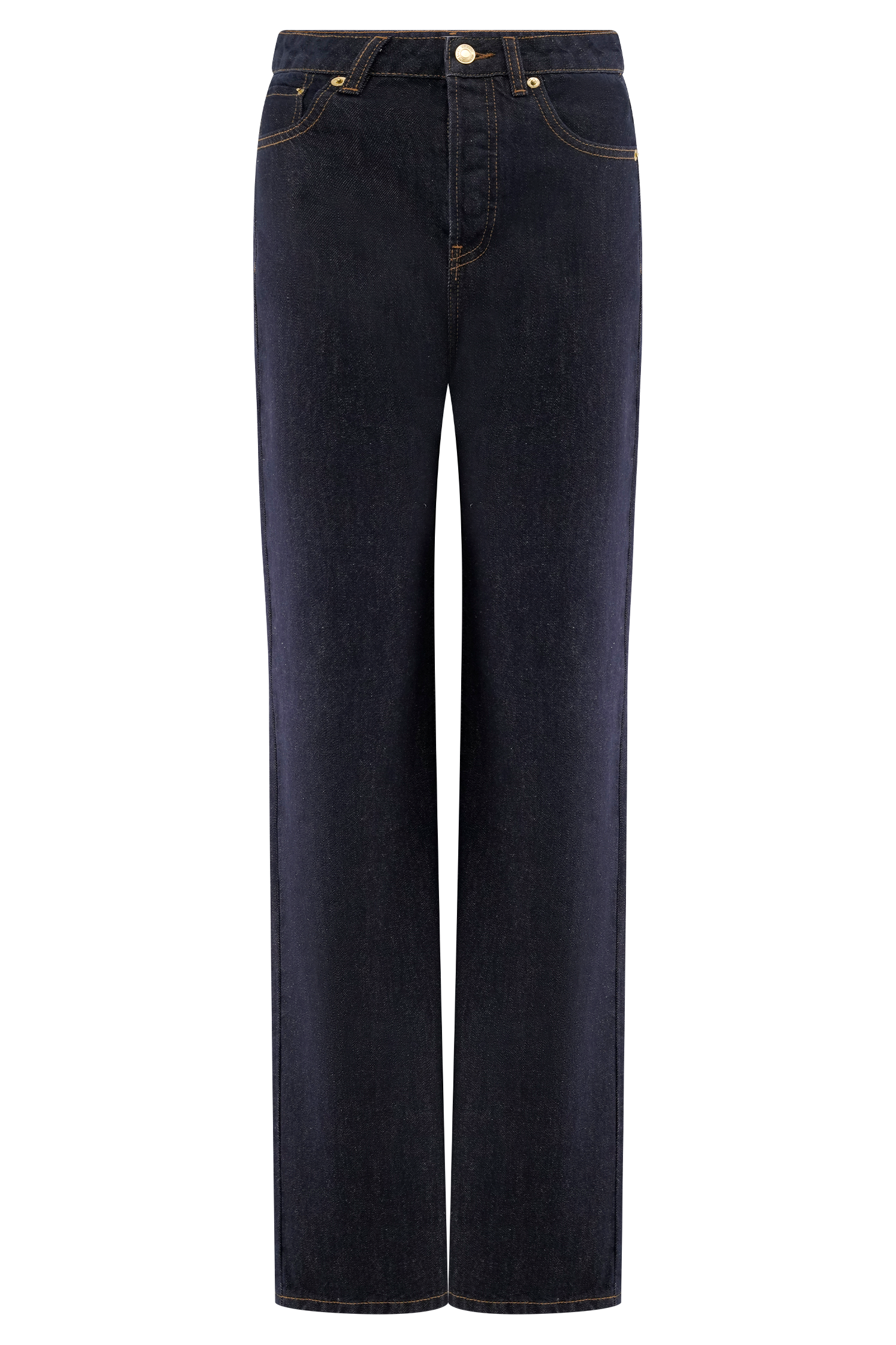 Janine High Waisted Straight Leg Jeans - Washed Indigo Blue、mySite、solidvoid