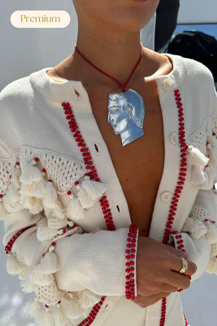 Ivory and Red Harper Cardigan、mySite、solidvoid