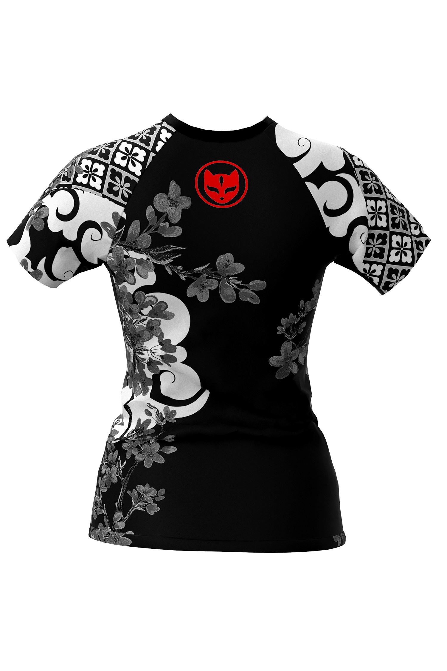 Women's Cherry Blossom Ranked Jiu Jitsu Rashguard - Short Sleeve、mySite、gigharbornorthrealestate