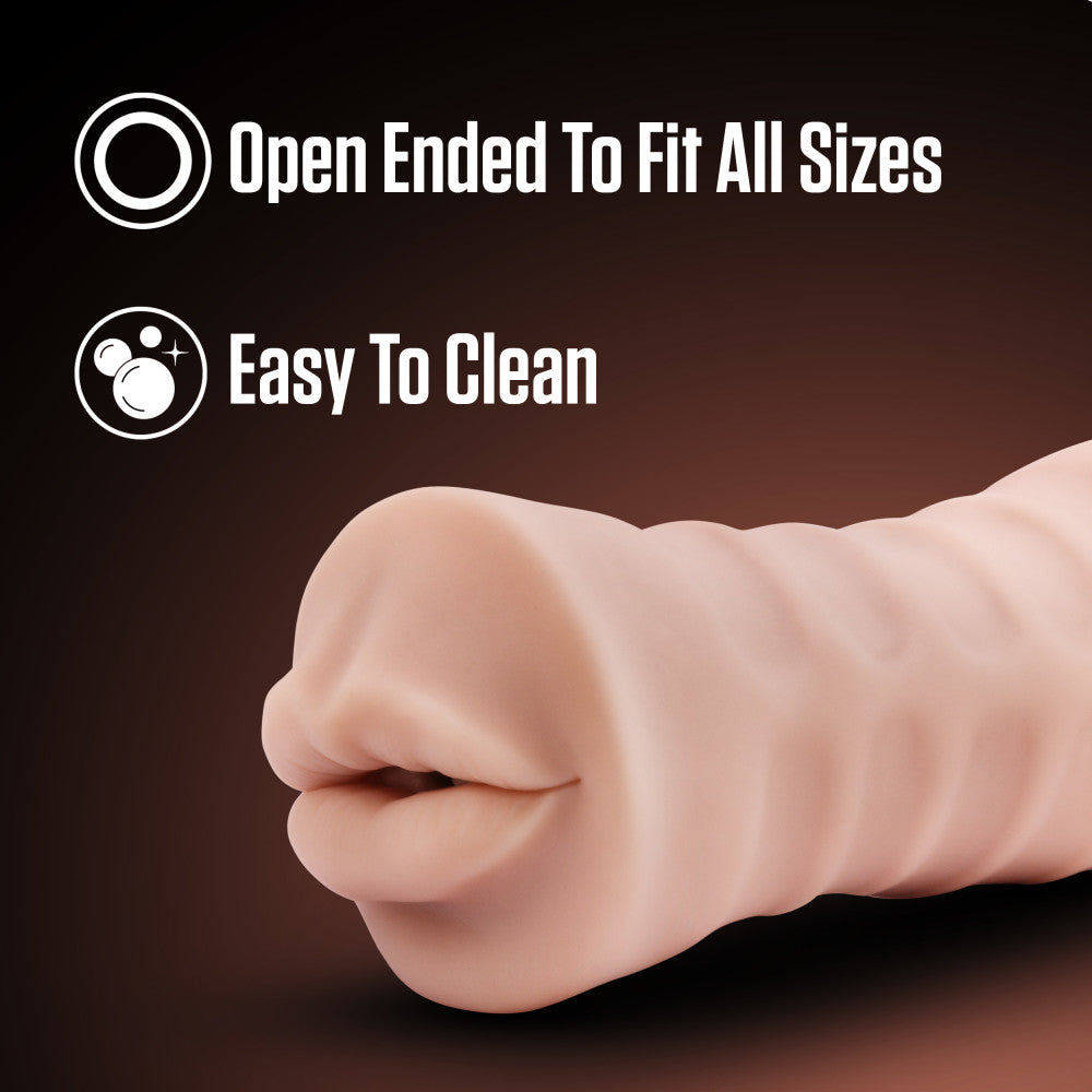 Enlust By Blush® | Nicole Vibrating AI Male Masturbator Tight & Nubbed Canal With Vibrating Bullet - Made With X5® Plus Ultra Soft Realistic Oral Feel - Beige、mySite、bottomscart