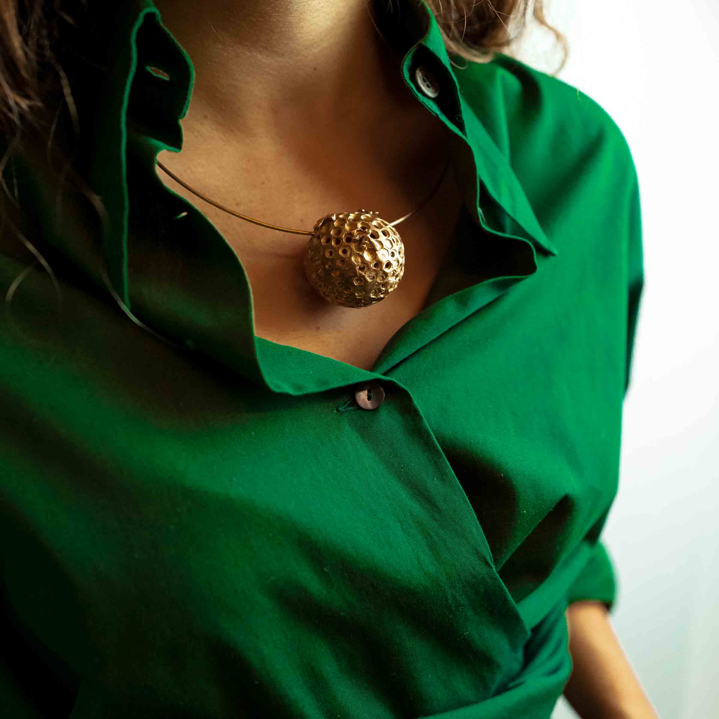 Bronze Necklace BEEHIVE by Jessica Carroll for BABS Art Gallery - Limited Edition、mySite、neckold