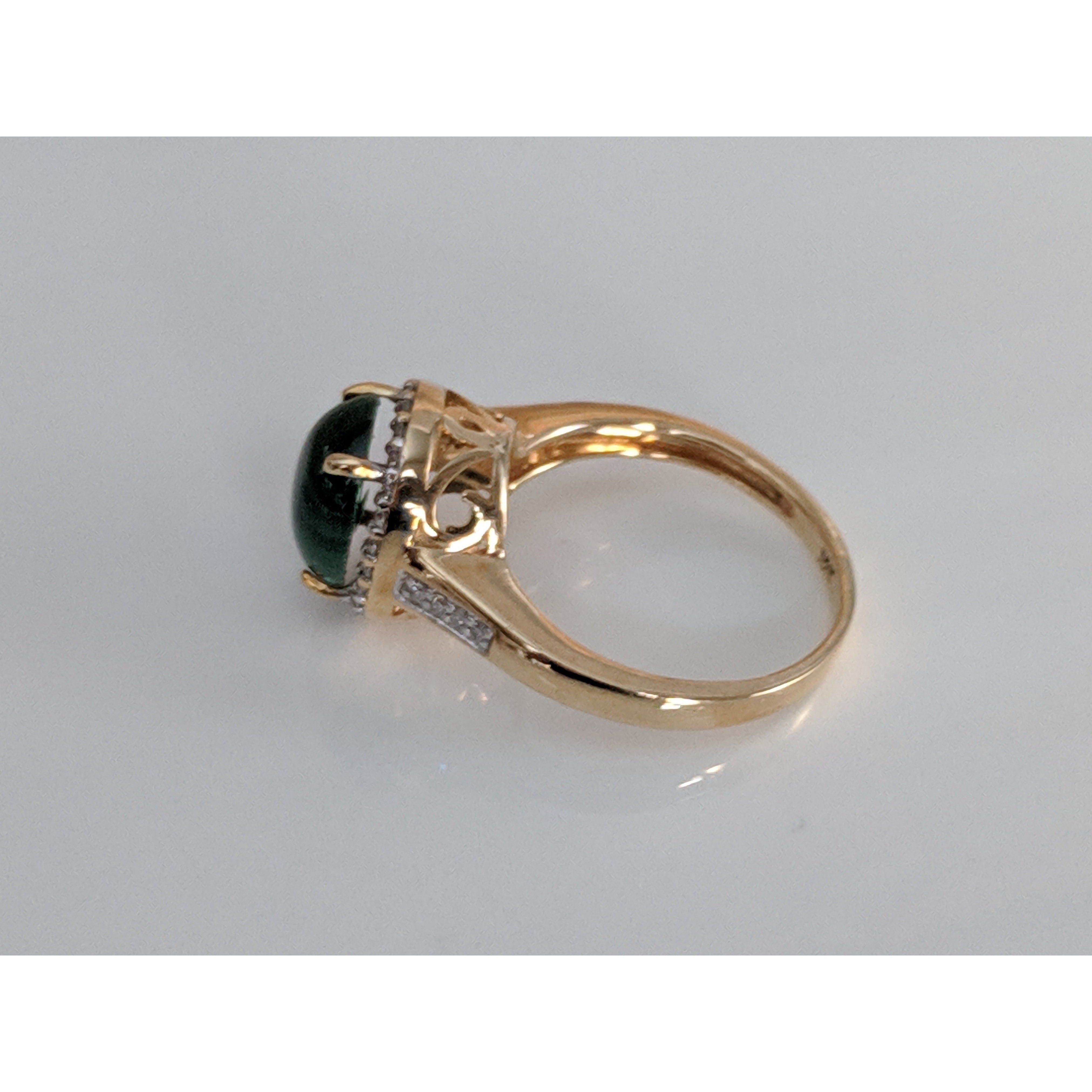 Malachite & Diamond Halo Ring in 10K Yellow Gold-Perfect and Affordable Engagement Ring!、mySite、g9winljtr