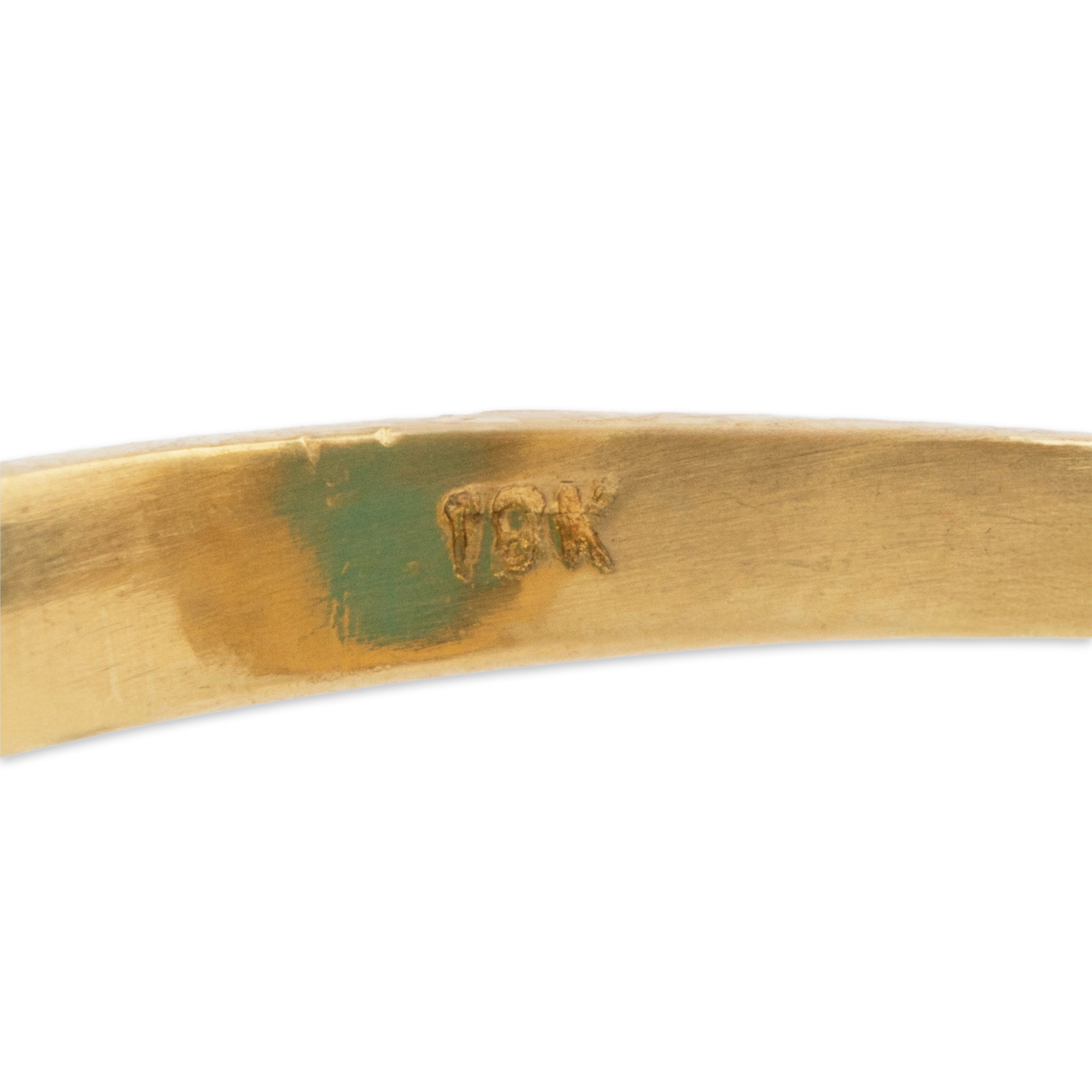 Vintage Large 18k Yellow Gold 10.2ct Turquoise .21cttw Diamond Brutalist Ring、mySite、hinf8tx79