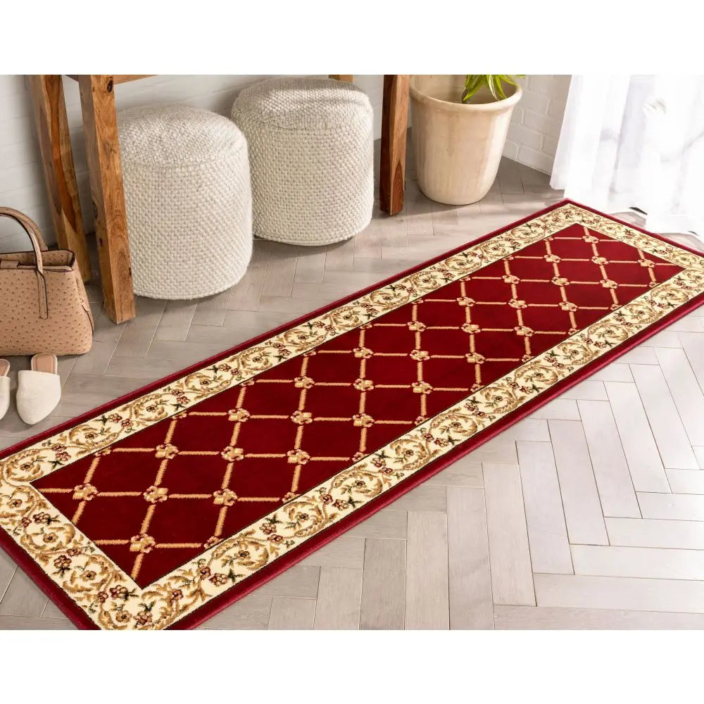 Fleur De Lis Red Formal Rug、mySite、gigharbornorthrealestate