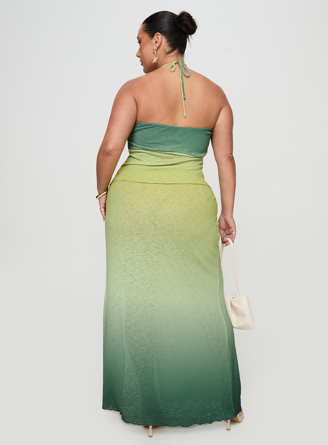 Star Girl Maxi Skirt Green Ombre Curve、mySite、solidvoid