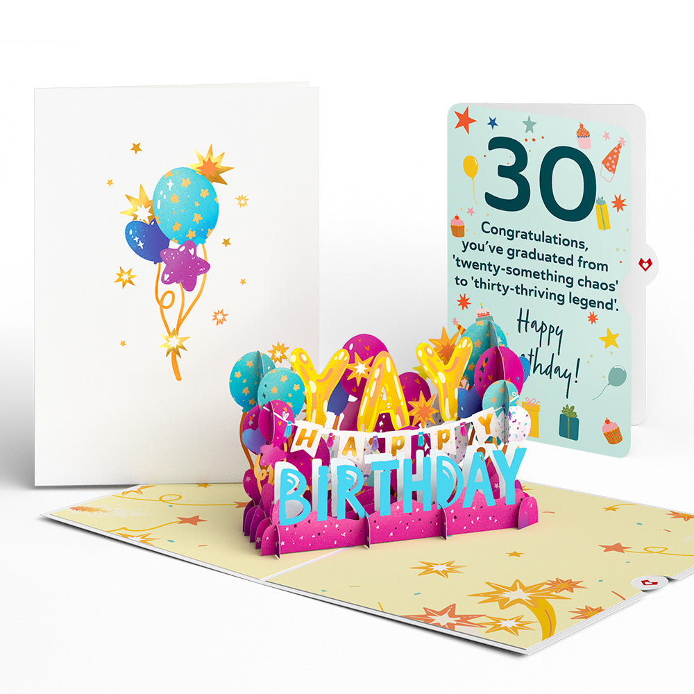 30th Birthday Celebration Pop-Up Card and Sentiment Set、mySite、solidvoid