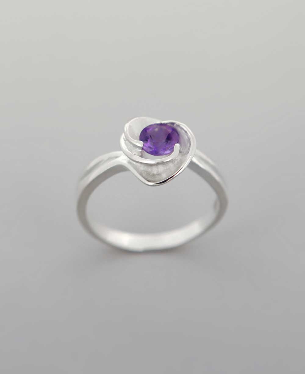 Tranquility Swirl Amethyst Sterling Silver Floral Ring、mySite、topwebapps