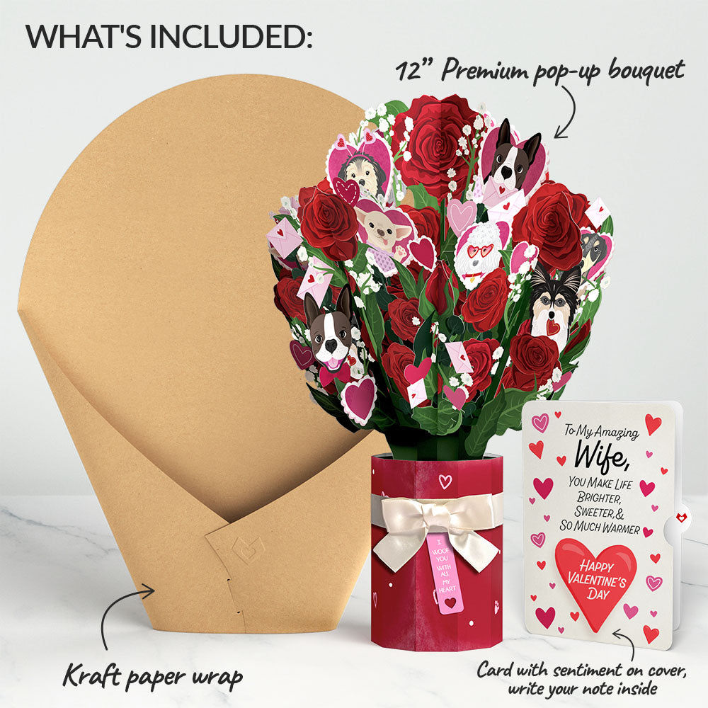 I Woof You Dog Valentine Bouquet and Sentiment Set for Wife、mySite、solidvoid