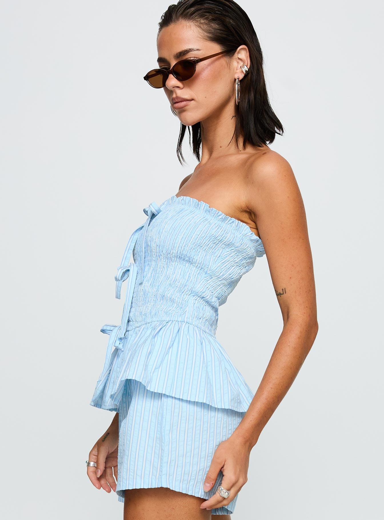 Saskea Strapless Top Blue、mySite、solidvoid