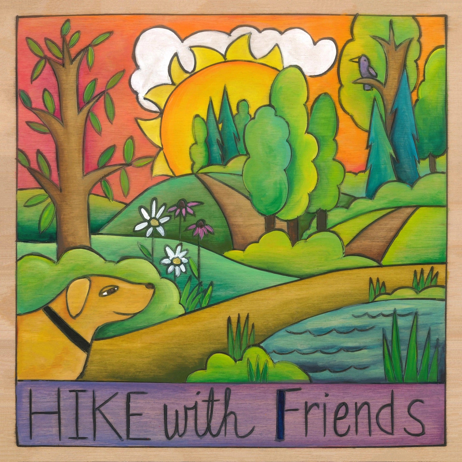 Enjoy the Outdoors Wood 9x9 Plaque、mySite、g9winljtr