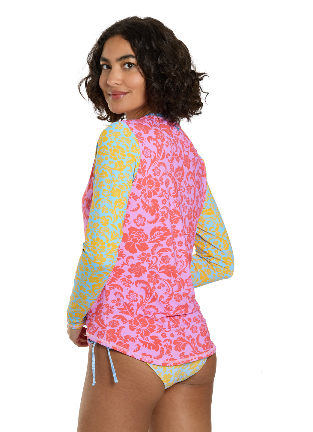 Roxy Women's Tapestry Patchwork Sea Skippin Long Sleeve Rash Guard、mySite、noshort