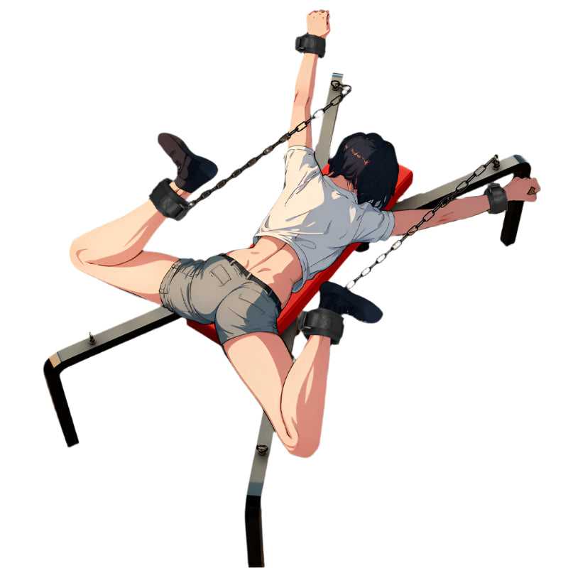 Wulfram X- Shaped Frame Spreader | Restraints | PU leather | Handcuffs | Ankle Cuffs、mySite、bottomscart