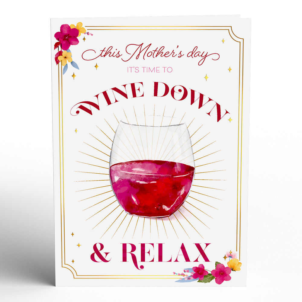 Wine Down and Relax Mother's Day Pop-Up Card、mySite、solidvoid