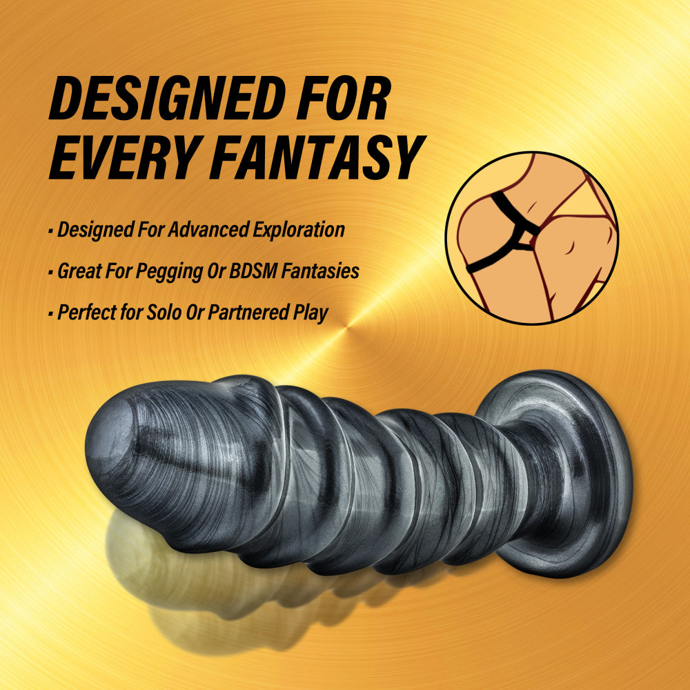 Jet By Blush® | Annihilator Carbon Metallic Black 11-Inch Anal Plug With Suction Cup Base、mySite、bottomscart