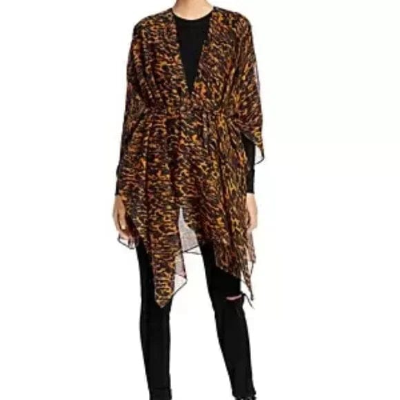 ALL SAINTS Ambient Leopard Print Ruana Camel NWT、mySite、g9winljtr
