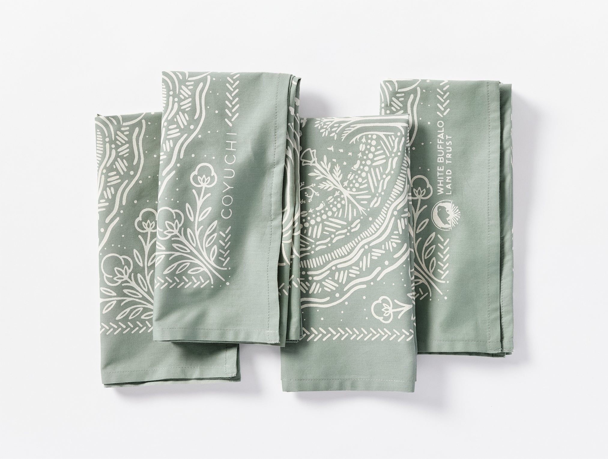  White Buffalo Land Trust Bandana Napkins, Set of 4 - Renewed、mySite、sugarbowlscore