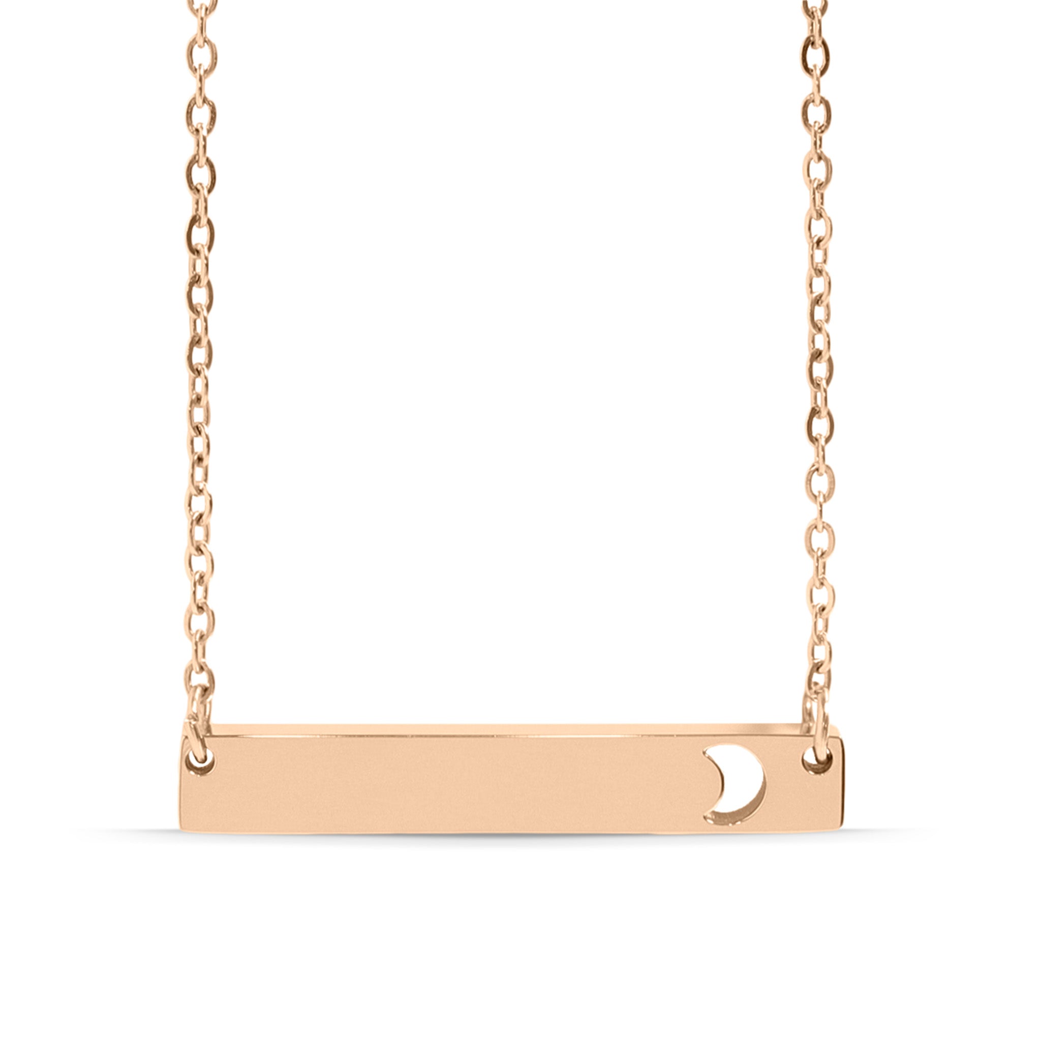 18K Gold PVD Stainless Steel Moon Cutout Horizontal Bar Necklace / SBB0154、mySite、dreamappss