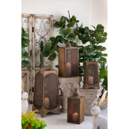Wooden Candle Lantern Decorative, Hurricane Lantern Holder Decor for Indoor Outdoor, Home Garden Wedding、、xpatfood