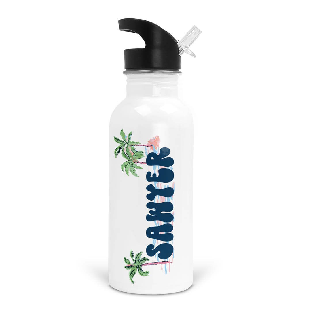  Pastel Palms Personalized Kids Water Bottle、mySite、layawaytickets